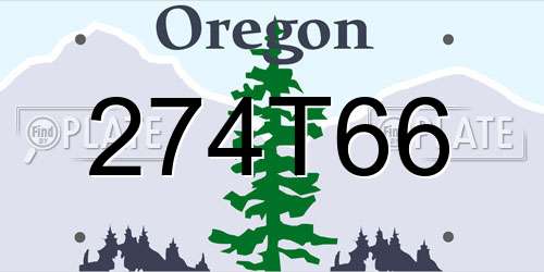 274T66 Oregon License Plate