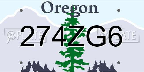 274ZG6 Oregon License Plate