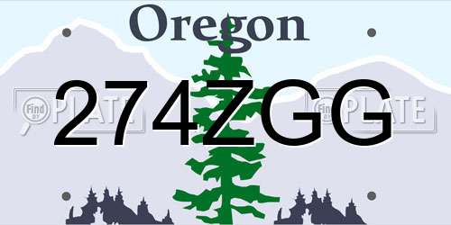 274ZGG Oregon License Plate