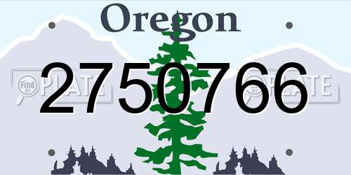 2750766 Oregon License Plate