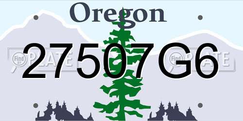27507G6 Oregon License Plate