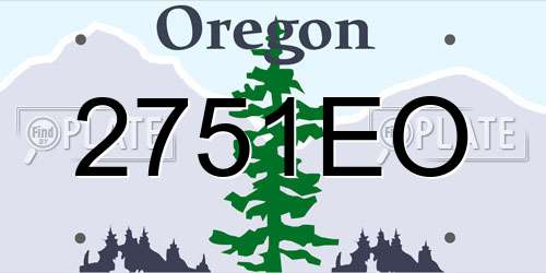 2751EO Oregon License Plate