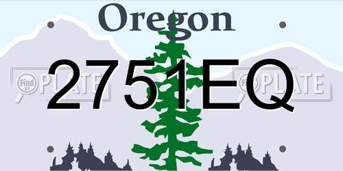 2751EQ Oregon License Plate