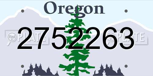 2752263 Oregon License Plate