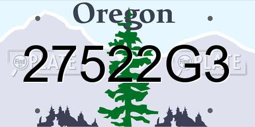 27522G3 Oregon License Plate