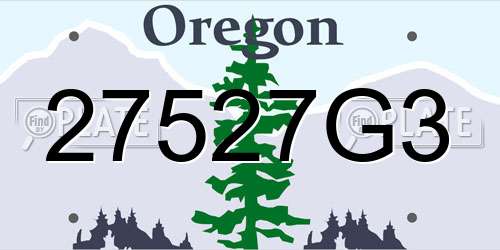 27527G3 Oregon License Plate