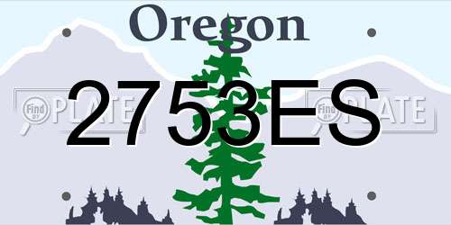 2753ES Oregon License Plate