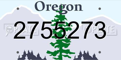 2755273 Oregon License Plate