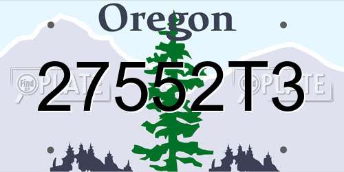 27552T3 Oregon License Plate