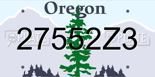 27552Z3 Oregon License Plate