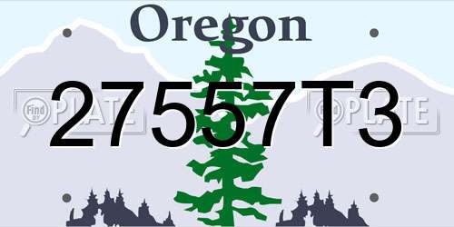 27557T3 Oregon License Plate