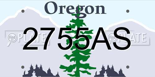 2755AS Oregon License Plate