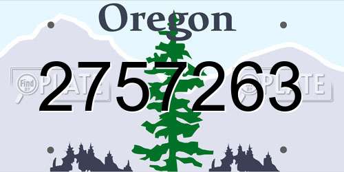 2757263 Oregon License Plate