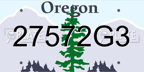27572G3 Oregon License Plate