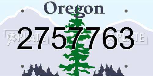 2757763 Oregon License Plate