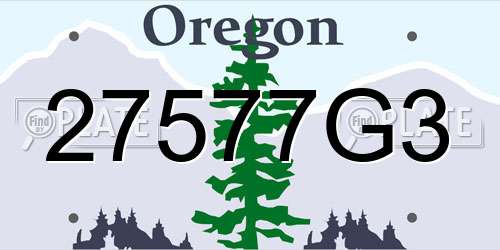 27577G3 Oregon License Plate