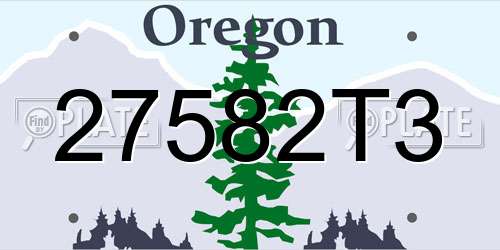 27582T3 Oregon License Plate