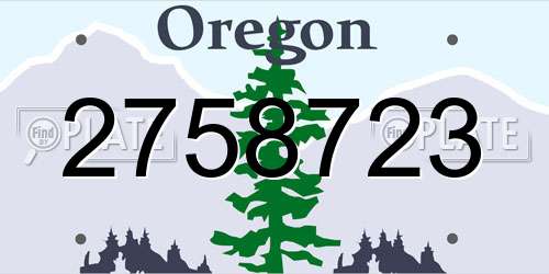 2758723 Oregon License Plate