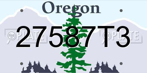27587T3 Oregon License Plate