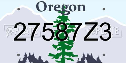 27587Z3 Oregon License Plate