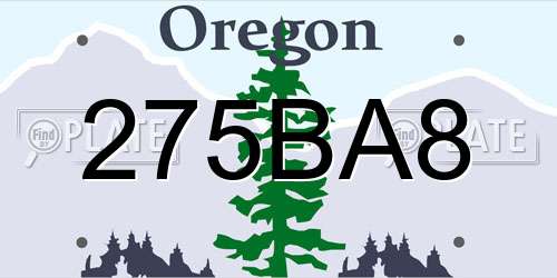 275BA8 Oregon License Plate