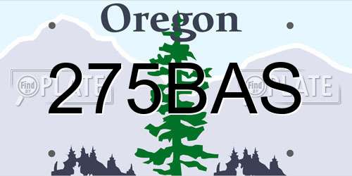 275BAS Oregon License Plate