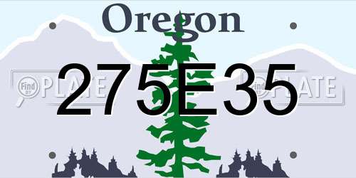 275E35 Oregon License Plate