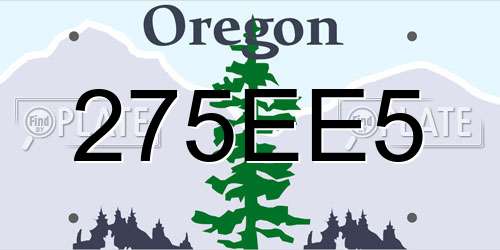 275EE5 Oregon License Plate