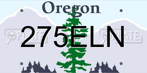 275ELN Oregon License Plate