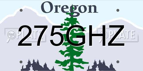 275GHZ Oregon License Plate