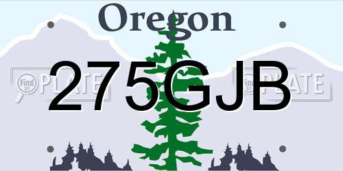 275GJB Oregon License Plate
