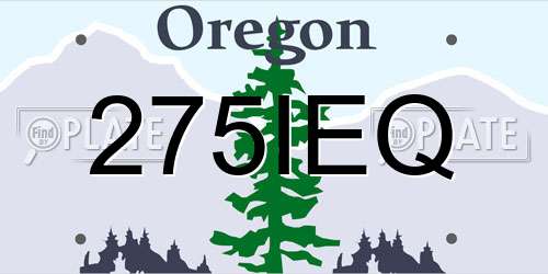 275IEQ Oregon License Plate