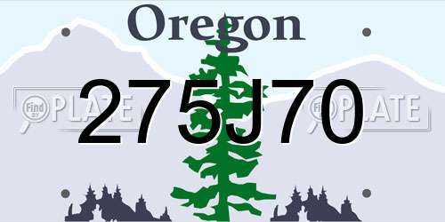 275J70 Oregon License Plate