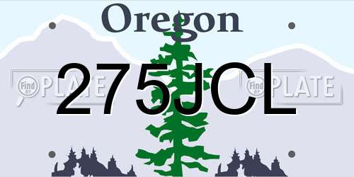 275JCL Oregon License Plate