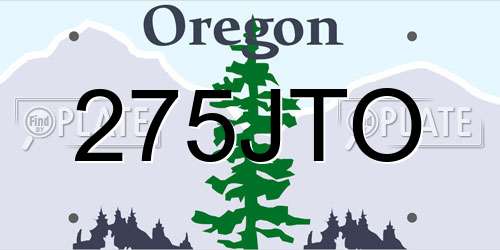 275JTO Oregon License Plate