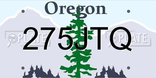 275JTQ Oregon License Plate