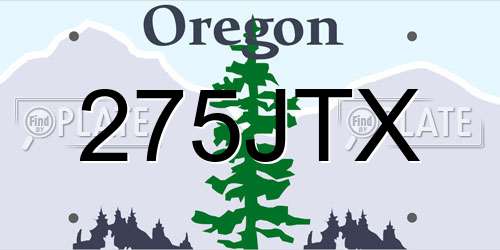 275JTX Oregon License Plate