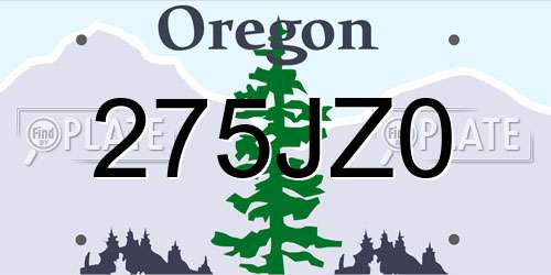 275JZ0 Oregon License Plate