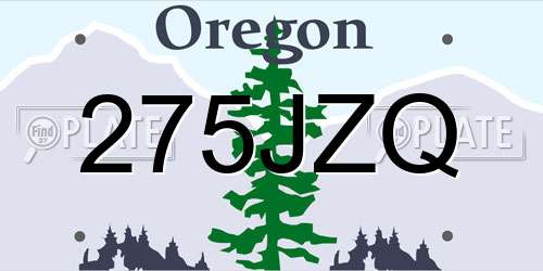 275JZQ Oregon License Plate