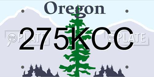 275KCC Oregon License Plate