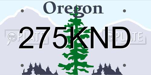 275KND Oregon License Plate