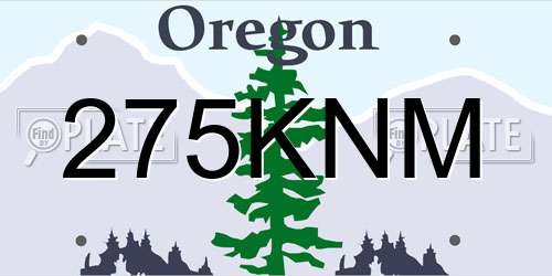 275KNM Oregon License Plate