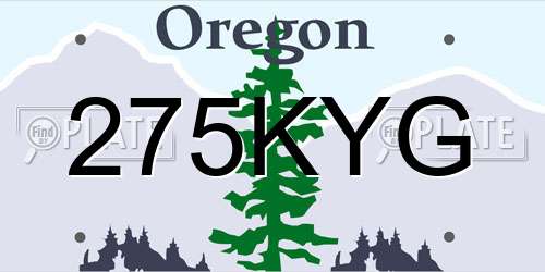 275KYG Oregon License Plate