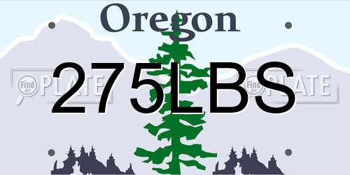 275LBS Oregon License Plate