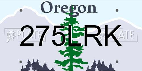 275LRK Oregon License Plate