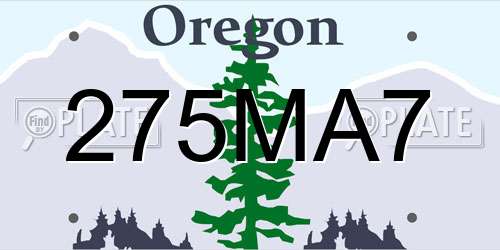 275MA7 Oregon License Plate