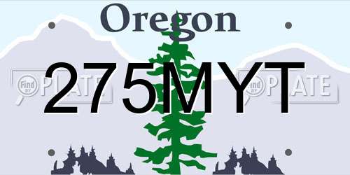 275MYT Oregon License Plate