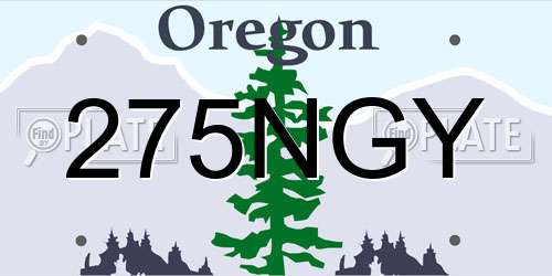 275NGY Oregon License Plate