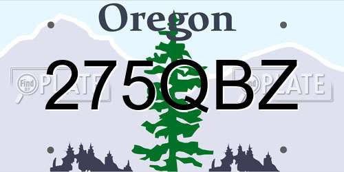 275QBZ Oregon License Plate
