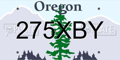 275XBY Oregon License Plate